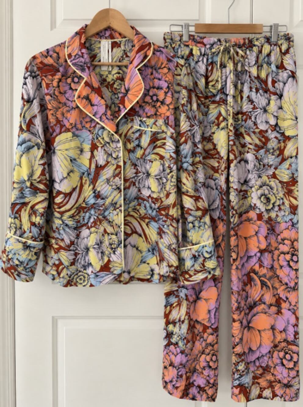 Anthropologie Alexandra Farmer Cotton Floral Print Pajama Set Size XL